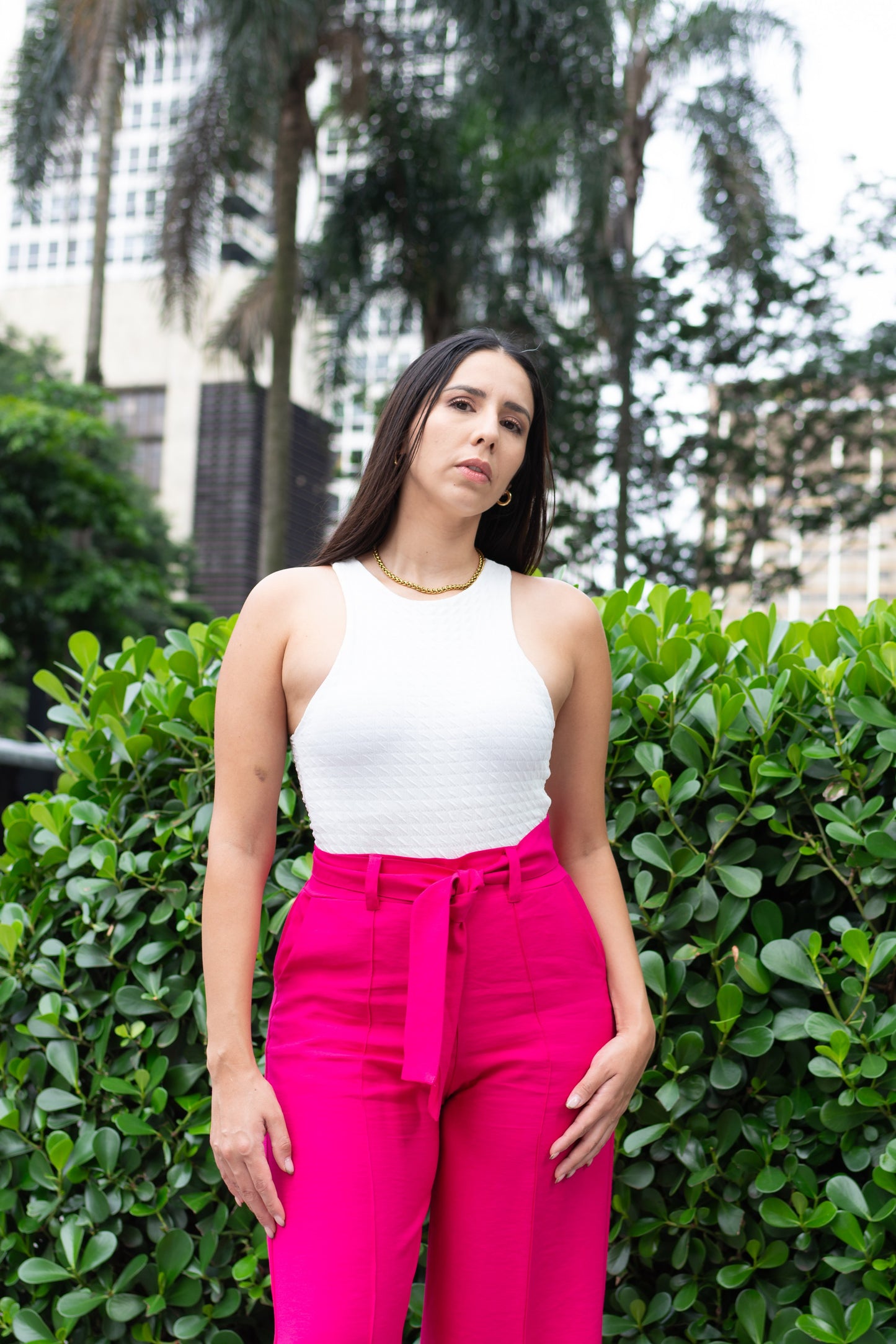 Body sin mangas texturado