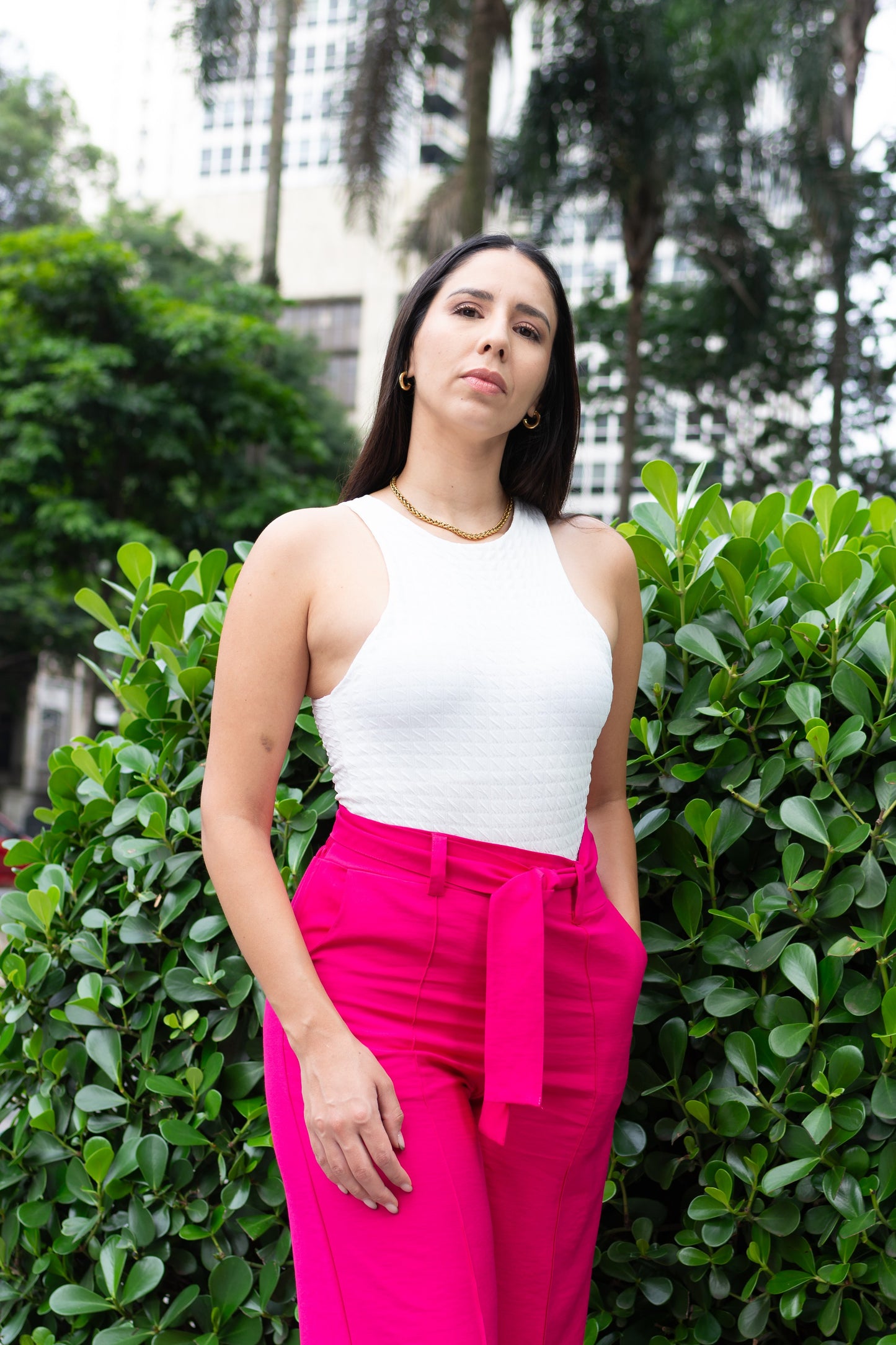 Body sin mangas texturado